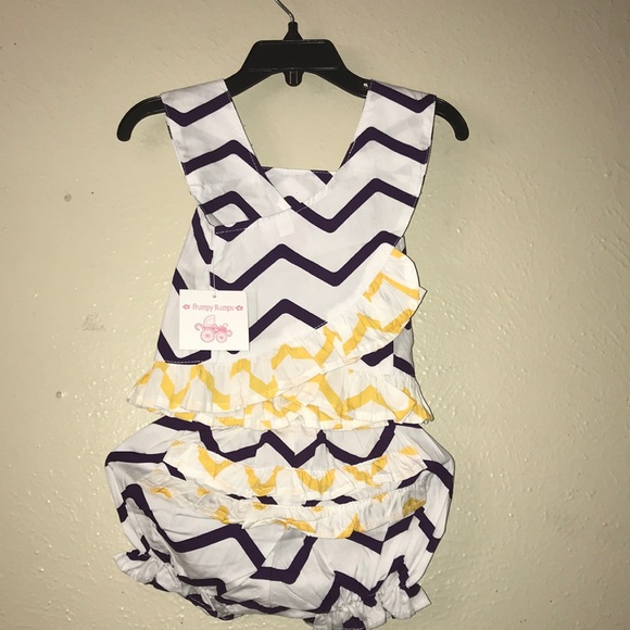 Frumpy Rumps,white striped ruffled dress. - Picture 5 of 6